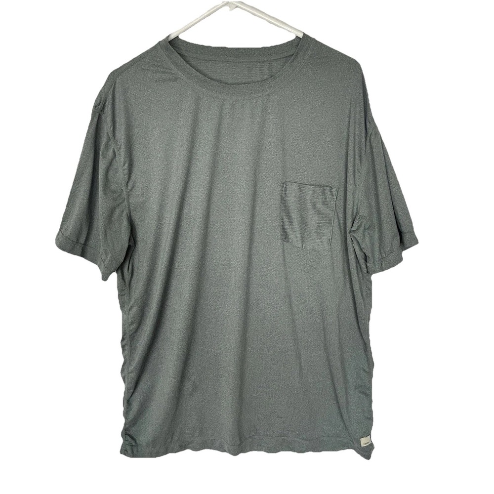 Vuori Men's Workout Shirt Gray Performance Activewear Tee Soft Stretch Large